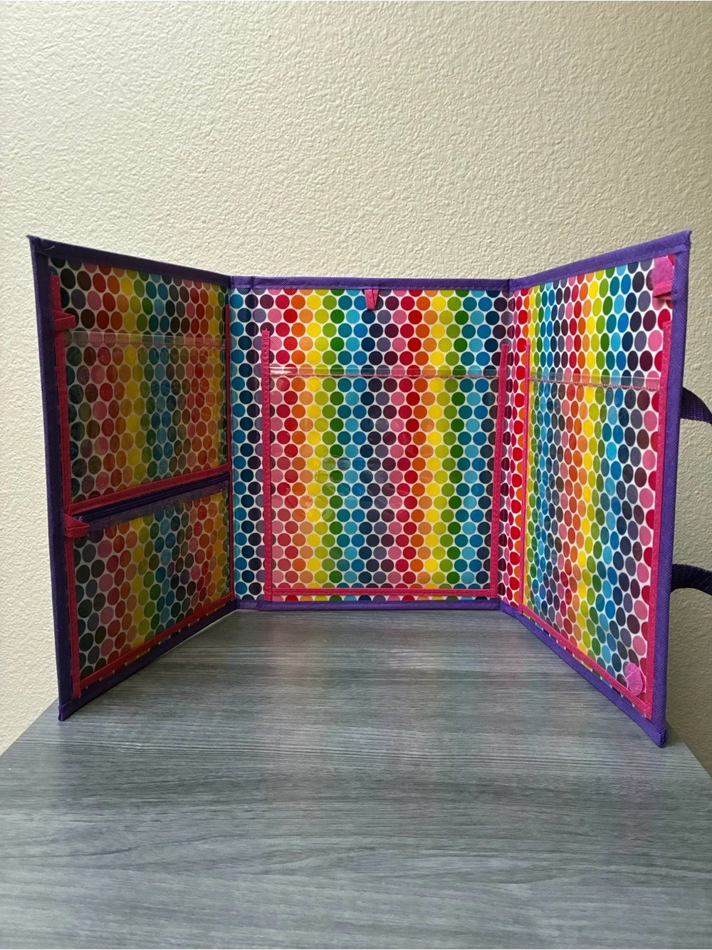 Lisa Frank Purple Tikanni Husky Cute Animals Folder Tri-fold Portfolio